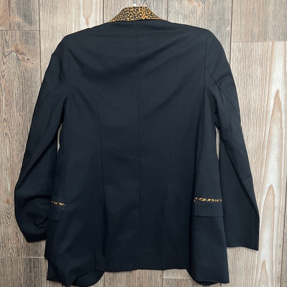 Current/Elliott Jacket Blazer Giraffe Trim Black Orange XS New - Picture 4 of 13